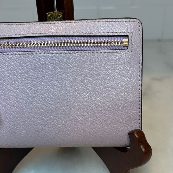Kate Spade Wallet Leather Cross Grain Lavender Bifold Compact - Picture 6 of 15